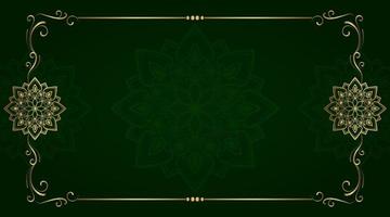 Grün und Gold, Luxus-Mandala-Hintergrund vektor