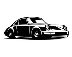 europeisk bil silhuett vektor logotyp. isolerat vit bakgrund se från sida. bäst för bricka, emblem, ikon, klistermärke design, transport relaterad industri. tillgängliga i eps 10.