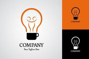 glödlampa kaffe logotyp illustration vektor