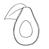 avokado i de skära av de fyrkant är dragen med en linje. enkel ikon för keto Produkter, rätt näring och kosmetika. vektor