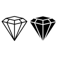 diamant ikoner vektor uppsättning. ädelsten illustration tecken samling. juvel symbol.