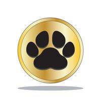 golden Prämie Logo von ein Hund Pfote drucken vektor