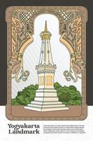 Tugu Yogyakarta Wahrzeichen Indonesien Illustration mit Luxus Rahmen desin Inspiration vektor