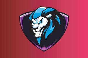 lejon maskot logotyp för esport team illustration vektor