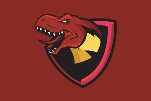 t Rex maskot logotyp vektor illustration