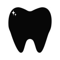 schwarz Zahn Symbol, Symbol, Logo isoliert auf Weiß Hintergrund. Dental Pflege, Stomatologie Konzept. Vektor Illustration