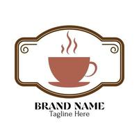 kaffe logotyp vektor design illustration, varumärke identitet emblem