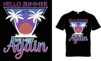 Sommer, Urlaub, Typografie, Surfen T-Shirt Design vektor