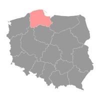 pommerschen Woiwodschaft Karte, Provinz von Polen. Vektor Illustration.