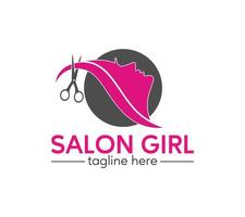 Salon Mädchen Logo Design auf Weiß Hintergrund, Vektor Illustration.