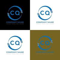 cq brev logotyp kreativ design. cq unik design. vektor