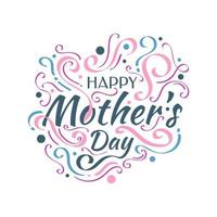 glücklich Mutter Tag Beschriftung mit bunt Gekritzel Stil. können Sein benutzt zum Gruß Karte, Poster, Banner, oder t Hemd Design vektor