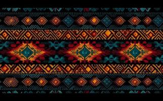 ethnisch abstrakt Ikat Muster. nahtlos Muster im Stammes-, Volk Stickerei, Mexikaner Stil. aztekisch geometrisch Kunst Ornament Druckdesign zum Teppich, Hintergrund, Kleidung, Verpackung, Stoff, Abdeckung, Textil- vektor