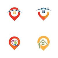 ein Haus Ort Logo, Zuhause Standort, Stift Haus Logo vektor