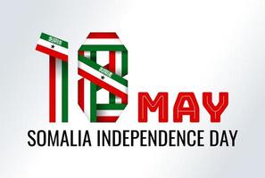 Grattis design för 18 Maj, somaliland oberoende dag. text tillverkad av böjd band med somaliland flagga färger. vektor illustration