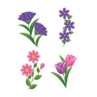 Mehrfarbig Frühling Blume Sammlung vektor