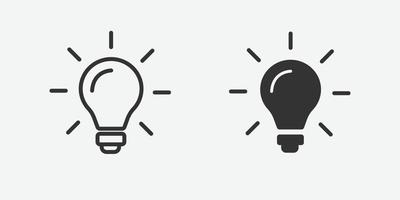 Glühbirne, Idee Gliederungssymbol für Website und mobile App auf grauem Hintergrund