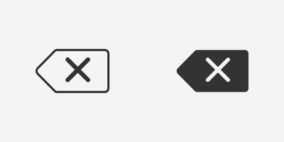 ta bort ikon, ta bort symbol för webb- och mobilapp vektor