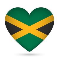 jamaica flagga i hjärta form. vektor illustration.