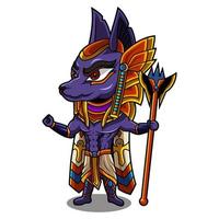 Anubis Chibi Maskottchen Logo Design vektor