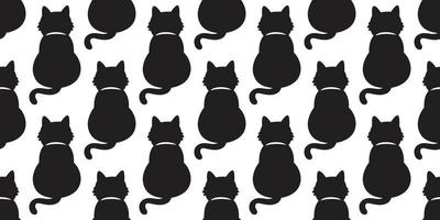 Katze nahtlos Muster Vektor schwarz Katze isoliert Hintergrund Hintergrund Illustration