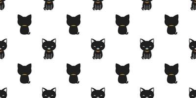 Katze nahtlos Muster Vektor schwarz Katze isoliert Hintergrund Hintergrund