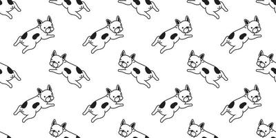 hund sömlös mönster vektor franska bulldogg isolerat tapet bakgrund klotter tecknad serie vit