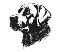 Labrador Retriever Gesicht, Silhouette Hund Gesicht, schwarz und Weiß Labrador Retriever Vektor