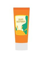 Sonnenschutz im süß Tube Symbol Vektor Illustration Hautpflege zum Sommer- im Strand Ferien