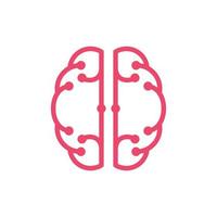mänsklig hjärna teknologi linje enkelhet logotyp vektor