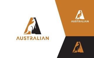 Känguru Brief ein Logo Vektor