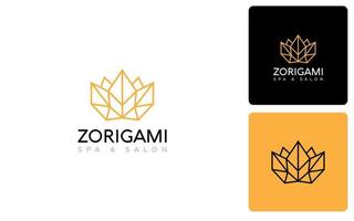 origami lotus spa och wellness logotyp vektor