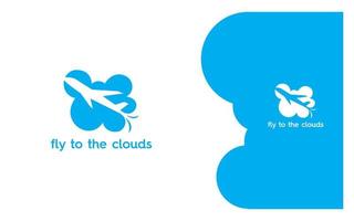 flyga moln duktig logotyp vektor