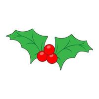 enkel illustration av jul holly bär ikon för jul semester vektor