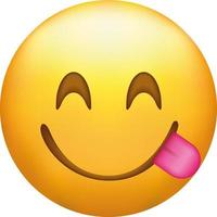 Emoji Gesicht genießen köstlich Essen, lächelnd Gesicht genießen Lecken Lippen, Smiley Emoticon. vektor