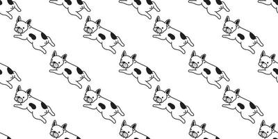Hund nahtlos Muster Vektor Französisch Bulldogge isoliert Hintergrund Gekritzel Hintergrund Karikatur Weiß