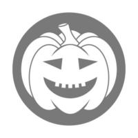 enkel halloween läskig pumpa med roligt ansikte i platt stil vektor