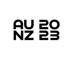 fifa kvinnor värld kopp australien ny zealand 2023 svart officiell logotyp abstrakt symbol design vektor illustration