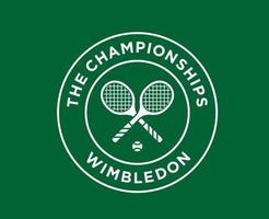 Wimbledon das Meisterschaften Symbol Weiß Logo Turnier öffnen Tennis Design Vektor abstrakt Illustration mit Grün Hintergrund