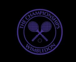 Wimbledon das Meisterschaften Logo lila Symbol Turnier öffnen Tennis Design Vektor abstrakt Illustration mit schwarz Hintergrund