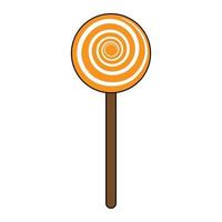 einfache Illustration der süßen Süßigkeit auf einem Stock für Halloween-Tag vektor