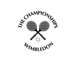 de mästerskap wimbledon logotyp svart symbol turnering öppen tennis design vektor abstrakt illustration