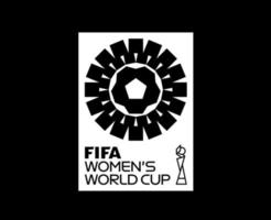fifa kvinnor värld kopp australien ny zealand 2023 vit officiell logotyp symbol design abstrakt vektor illustration med svart bakgrund