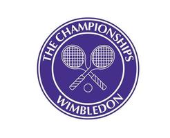 wimbledon de mästerskap lila symbol logotyp turnering öppen tennis design vektor abstrakt illustration