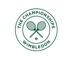 wimbledon de mästerskap symbol grön logotyp turnering öppen tennis design vektor abstrakt illustration