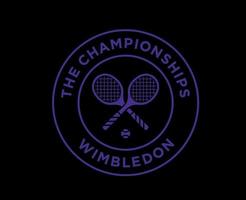 Wimbledon das Meisterschaften Symbol lila Logo Turnier öffnen Tennis Design Vektor abstrakt Illustration mit schwarz Hintergrund