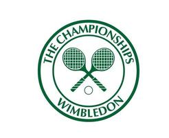 wimbledon de mästerskap logotyp grön symbol turnering öppen tennis design vektor abstrakt illustration