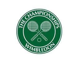 wimbledon de mästerskap grön symbol logotyp turnering öppen tennis design vektor abstrakt illustration