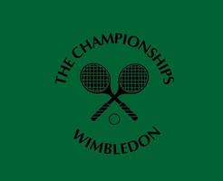 de mästerskap wimbledon logotyp svart symbol turnering öppen tennis design vektor abstrakt illustration med grön bakgrund