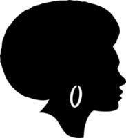 Vektor Silhouette von Afroamerikaner Mädchen auf Weiß Hintergrund